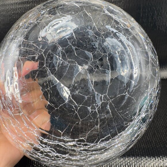 Pier 1 Glass Crackle Bottom Clear Glass Bowl Dish Votive Candle Holder 5inch W - Picture 5 of 9